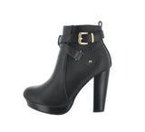 WOMAN'S SHOES BLACK PU BOOTIES VALENCIA-1