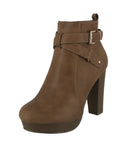 WOMAN'S SHOES KHAKI PU BOOTIES VALENCIA-1