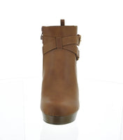 WOMAN'S SHOES TAN PU BOOTIES VALENCIA-1