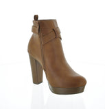 WOMAN'S SHOES TAN PU BOOTIES VALENCIA-1