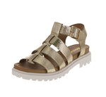 WOMAN'S SHOES GOLD PU LEATHER SANDAL VICKY