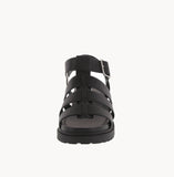 WOMAN'S SHOES BLACK PU LEATHER SANDAL VICKY