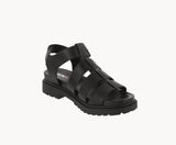 WOMAN'S SHOES BLACK PU LEATHER SANDAL VICKY