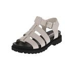WOMAN'S SHOES WHITE PU LEATHER SANDAL VICKY