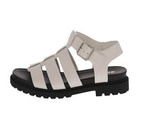WOMAN'S SHOES WHITE PU LEATHER SANDAL VICKY