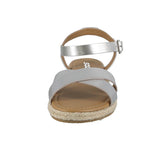 WOMAN'S SHOES SILVER PU LEATHER SANDAL VICTOR