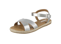 WOMAN'S SHOES SILVER PU LEATHER SANDAL VICTOR