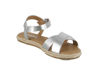 WOMAN'S SHOES SILVER PU LEATHER SANDAL VICTOR