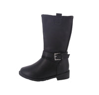 BABY'S SHOES BLACK PU BOOTS VINE-1A