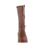 BABY'S SHOES TAN PU BOOTS VINE-1A