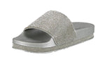 WOMAN'S SHOES SILVER GLITTER PU LEATHER SANDALS VISION-07