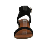 WOMAN'S SHOES BLACK SUEDE SANDALS VISION-75