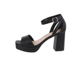 WOMAN'S SHOES BLACK PU HEELS VOW