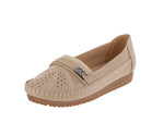 WOMAN'S SHOES BEIGE PU DOCKSIDE W102