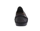 WOMAN'S SHOES BLACK PU DOCKSIDE W102