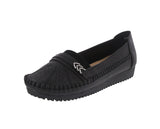 WOMAN'S SHOES BLACK PU DOCKSIDE W102