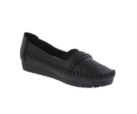 WOMAN'S SHOES BLACK PU DOCKSIDE W102