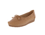 WOMAN'S SHOES TAN PU DOCKSIDE W111