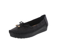 WOMAN'S SHOES BLACK PU DOCKSIDE W111