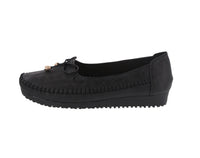 WOMAN'S SHOES BLACK PU DOCKSIDE W111