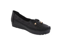 WOMAN'S SHOES BLACK PU DOCKSIDE W111