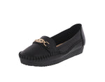 WOMAN'S SHOES BLACK PU DOCKSIDE W165