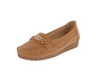 WOMAN'S SHOES TAN PU DOCKSIDE W165