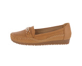 WOMAN'S SHOES TAN PU DOCKSIDE W165