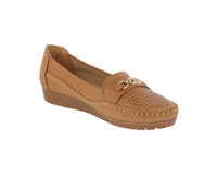 WOMAN'S SHOES TAN PU DOCKSIDE W165