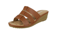 WOMAN'S SHOES CAMEL PU LEATHER COMFORT SANDALS W33-250