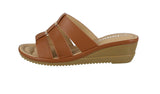 WOMAN'S SHOES CAMEL PU LEATHER COMFORT SANDALS W33-250