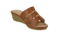 WOMAN'S SHOES CAMEL PU LEATHER COMFORT SANDALS W33-250