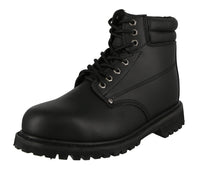 MEN'S SHOES BLACK PU LEATHER HIGH WORK BOOTS W777ST-LM