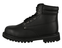 MEN'S SHOES BLACK PU LEATHER HIGH WORK BOOTS W777ST-LM