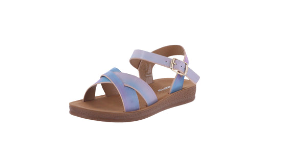 KID'S SHOES IRIDESCENT BLUE PU SANDALS WALLY-77K