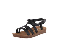 BABY'S SHOES BLACK PU SANDAL WALLY-6A