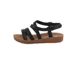 BABY'S SHOES BLACK PU SANDAL WALLY-6A