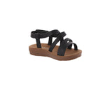 BABY'S SHOES BLACK PU SANDAL WALLY-6A