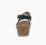 WOMAN'S SHOES BLACK PU LEATHER WEDGE-20