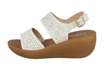 WOMAN'S SHOES WHITE PU LEATHER WEDGE-20