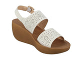 WOMAN'S SHOES WHITE PU LEATHER WEDGE-20