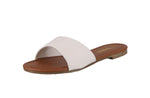 WOMAN'S SHOES WHITE PU/LEATHER SANDALS WIDE-5W