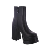 WOMAN'S SHOES BLACK PU BOOTIES WINTER-36