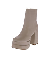 WOMAN'S SHOES IVORY PU BOOTIES WINTER-36