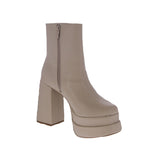 WOMAN'S SHOES IVORY PU BOOTIES WINTER-36