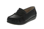 WOMAN'S SHOES BLACK PU DOCKSIDE W052