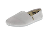 WOMAN'S SHOES WHITE FABRIC SLIP ON TENNIS SNEAKERS XT-7001