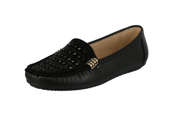 WOMAN'S SHOES BLACK PU DOCKSIDE Y-51