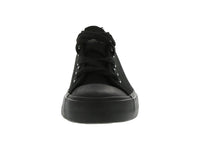 KID'S SHOES BLACK FABRIC TENNIS SNEAKERS YB-4987K