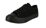 WOMAN'S SHOES BLACK FABRIC TENNIS SNEAKERS YB-4988W